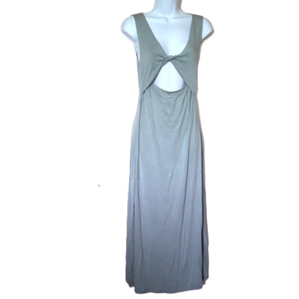 Volcom True to This Maxi Dress Sleeveless Bodycon Seafoam Stretch Cutout EUC S